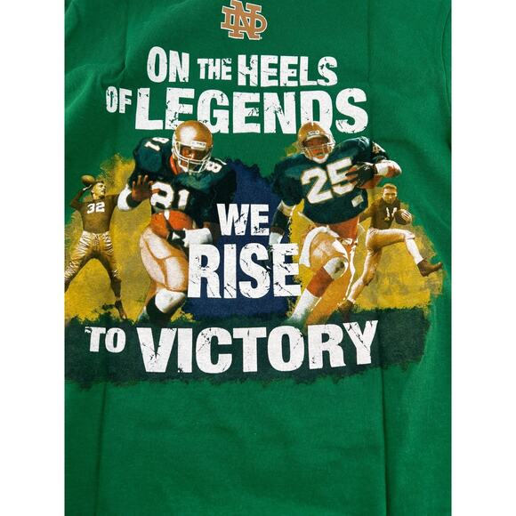 Notre Dame Shirt Mens Small Green Football 2015 Short Sleeve Sports Pullover - Picture 7 of 8